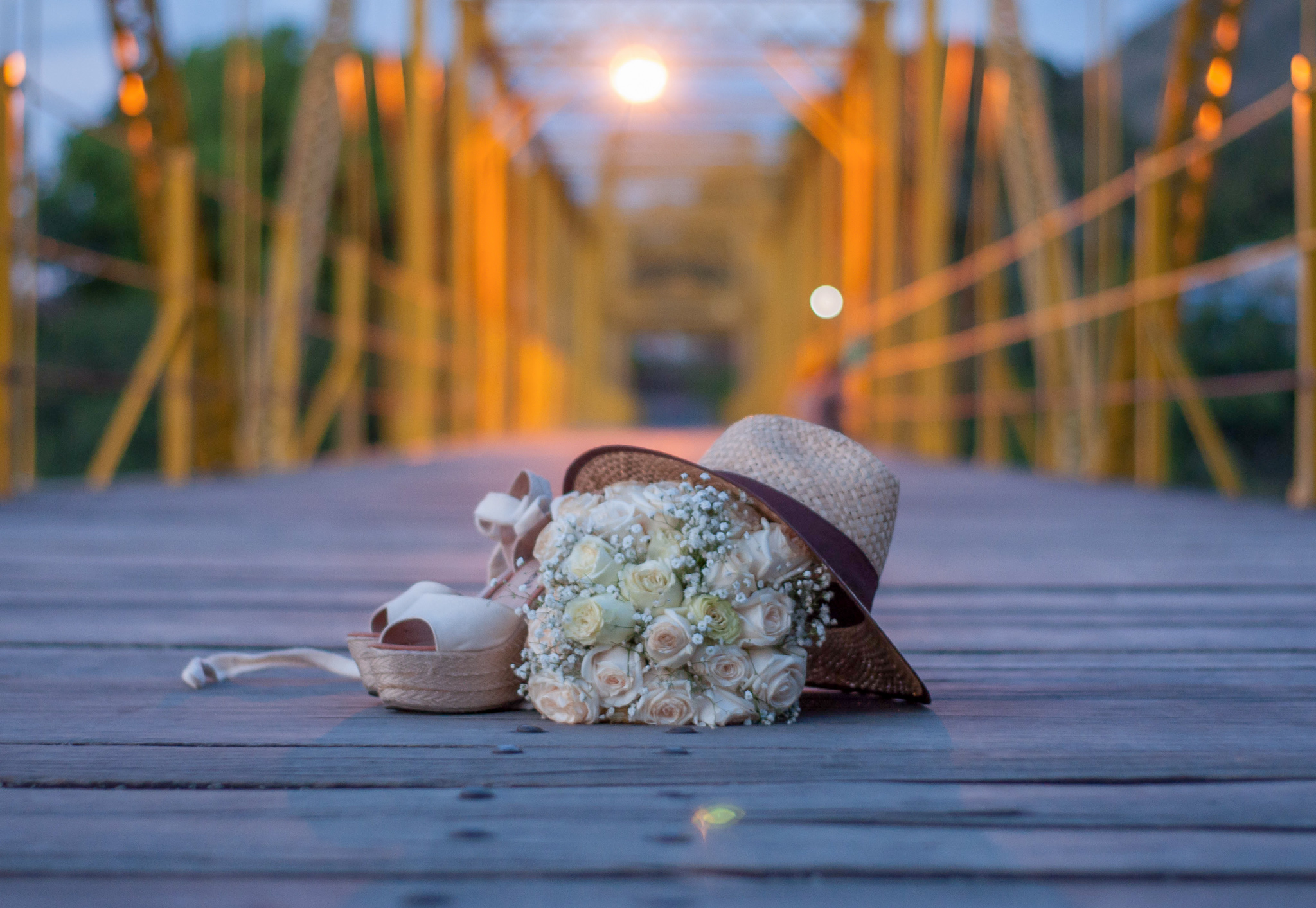 Bridge with wedding belonging